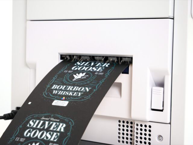 afinia label lt5c print white ink toner black background