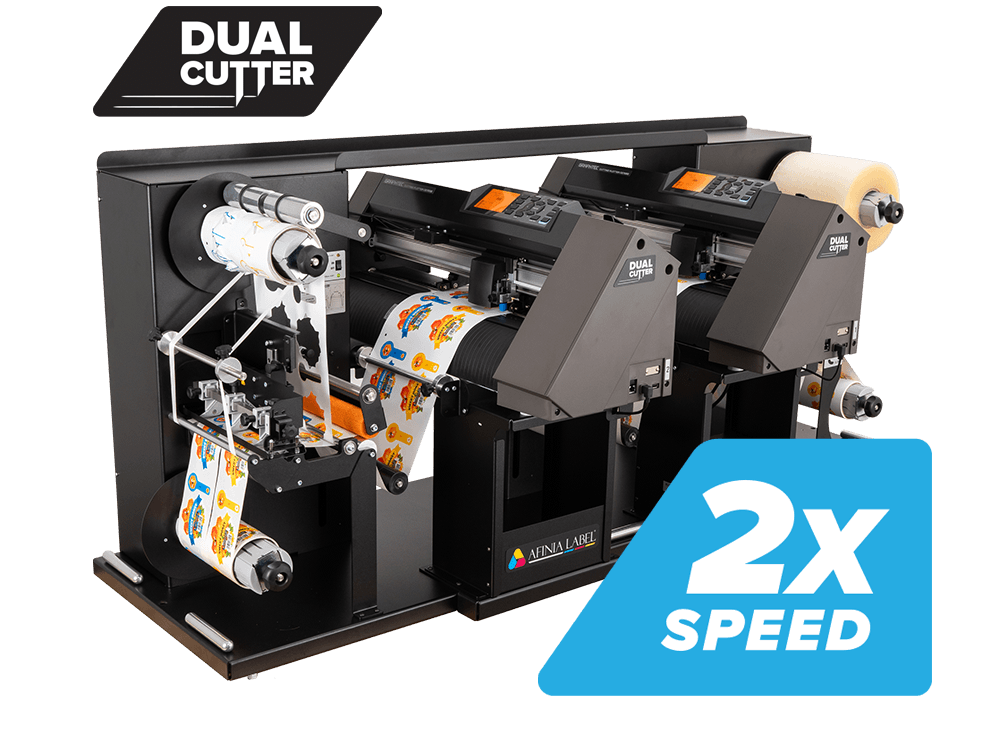 2x speed custom label shape cutting Afinia Label DLF Dual Plotter Finisher